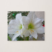 Weiße Amaryllis und Weihnachtsbaum Puzzle (Horizontal)