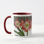 Weiße Amaryllis und Weihnachtsbaum Tasse (Links)