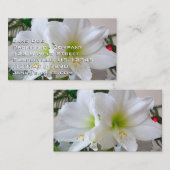 Weiße Amaryllis und Weihnachtsbaum Visitenkarte (Vorne/Hinten)