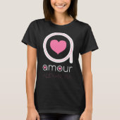 Weiße Amour-Liebe, rosa Herz, Name individuell ang T-Shirt (Vorderseite)