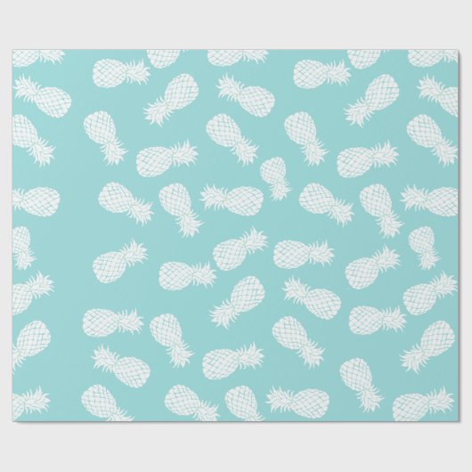 weiße Ananas auf beliebigem Hintergrund Geschenkpapier (Flach)