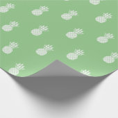 Weiße Ananas auf der Seite Grün Geschenkpapier (Ecke)