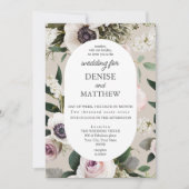 Weiße Anemone auf perfekt blass Wedding Einladung (Vorderseite)