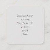 Weiße Anemone Blume Schwarz Grau Botanisch Quadratische Visitenkarte (Rückseite)