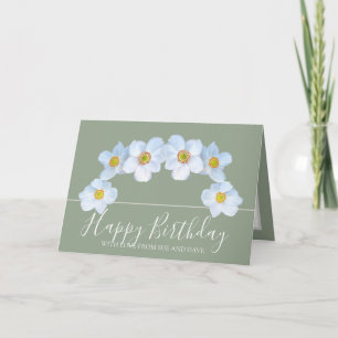 Weiße Anemone Botanisch Elegant Alles Gute zum Geb Karte