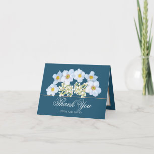 Weiße Anemone- und Orchideen-Blumenstrauß Florales Dankeskarte