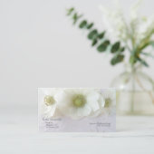 Weiße Anemone zur Textur Visitenkarte (Stehend Vorderseite)