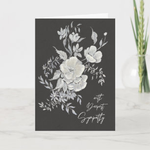 Weiße Anemonen Elegante schwarze und elfenbeinfarb Karte