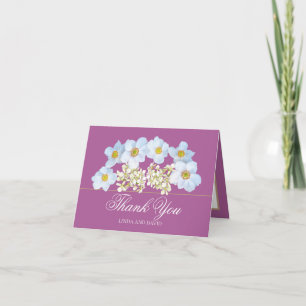 Weiße Anemonen- und Orchideenbouquet Florales Dank Dankeskarte
