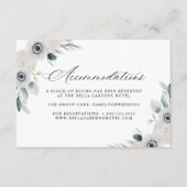 Weiße Anemonen und Rose Hotelunterkünfte Begleitkarte (Vorderseite)