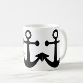 Weiße Anker-Kaffeetasse Kaffeetasse (VorderseiteRechts)