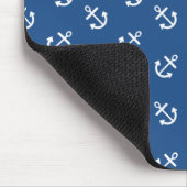 Weiße Anker-klassisches blaues Hintergrund-Muster Mousepad (Ecke)
