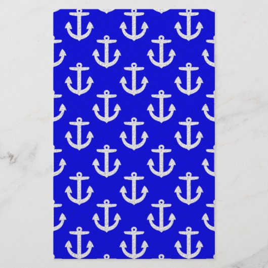 Weiße Anker mit blauem Hintergrund Briefpapier (Vorderseite)