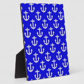 Weiße Anker mit blauem Hintergrund Fotoplatte (Seite)