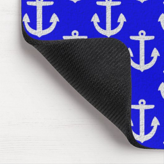 Weiße Anker mit blauem Hintergrund Mousepad (Ecke)