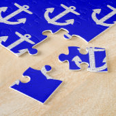 Weiße Anker mit blauem Hintergrund Puzzle (Seite)