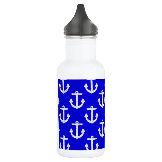 Weiße Anker mit blauem Hintergrund Trinkflasche (Links)