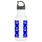 Weiße Anker mit blauem Hintergrund Trinkflasche (Rückseite)