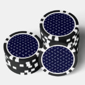 Weiße Anker Navy Blue Background Pattern Pokerchips (Stapel)