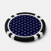Weiße Anker Navy Blue Background Pattern Pokerchips (Einzeln)