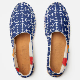 Weiße Anker Navy Blue Slip On
