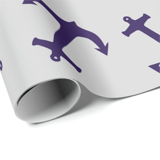 Weiße Ankerblauer Hintergrund Captain Sea Ocean Geschenkpapier (Rolleneckpunkt)