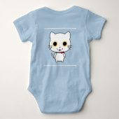 Weiße anthropomorphe Katze-47668 Baby Strampler (Rückseite)