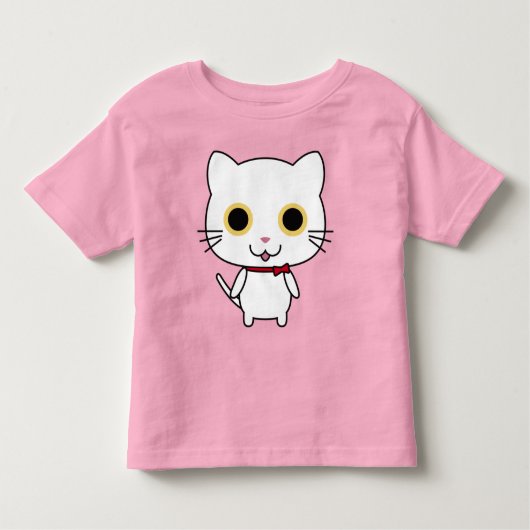 Weiße anthropomorphe Katze Kleinkind T-shirt (Vorderseite)