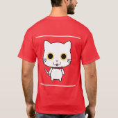 Weiße anthropomorphe Katze T-Shirt (Rückseite)
