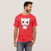 Weiße anthropomorphe Katze T-Shirt (Vorne ganz)