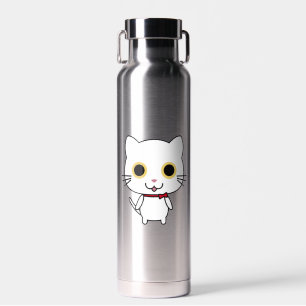 Weiße anthropomorphe Katzen-Cliparts Trinkflasche