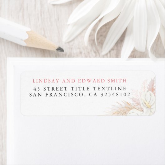 Weiße Anthurien und Pampas Grass Elegant (Insitu)