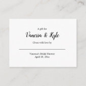 Weiße Anzeigen-Brautparty-Einsatzkarte + Umbau Begleitkarte (Rückseite)