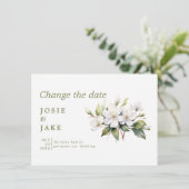 Weiße Apfelblüte ändern das Datum Save The Date (Stehend Vorderseite)