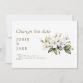 Weiße Apfelblüte ändern das Datum Save The Date (Vorderseite)