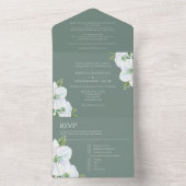 Weiße Apfelblüte in einer Hochzeit All In One Einladung (Innen Boden)