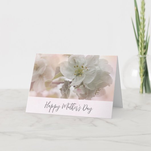 Weiße Apfelblüten-Fotografie Muttertag Karte (Vorderseite)