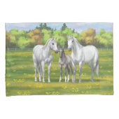 Weiße Apfelpferde im Sommer Kissenbezug (Vorderseite-Rechts)