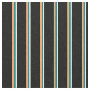 Weiße, Aquamarine, braune und schwarze Linien Stoff