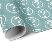 Weiße Aquamarine Fragezeichen Geschenkpapier (Rolleneckpunkt)