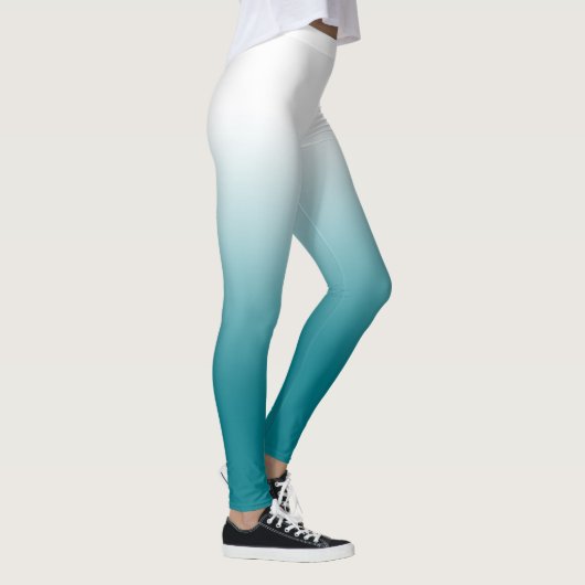 Weiße aquamarine Ombre Leggings (Rechts)