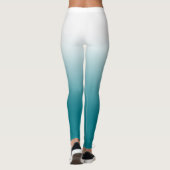 Weiße aquamarine Ombre Leggings (Rückseite)