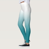 Weiße aquamarine Ombre Leggings (Links)