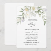 weiße Aquarell-Hochzeit Einladung (Vorne/Hinten)