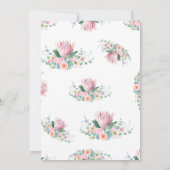 Weiße Aquarell-Protea formelle Hochzeit Einladung (Rückseite)