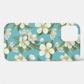 Weiße Aquarellfarben Blume Grüne Blätter Case-Mate iPhone Hülle (Rückseite (Horizontal))