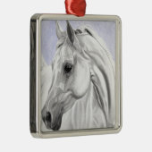 Weiße arabische Pferdevorlagen-Kunst Ornament Aus Metall (Rechts)