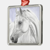 Weiße arabische Pferdevorlagen-Kunst Ornament Aus Metall (Links)