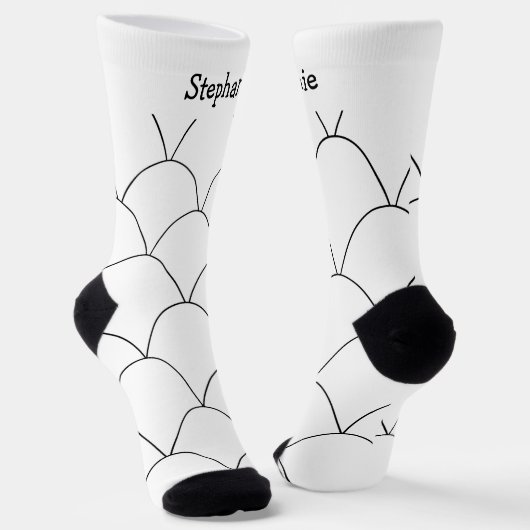 Weiße Art Deco Design Socken (Gewinkelt)