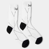 Weiße Art Deco Design Socken (Rechts)